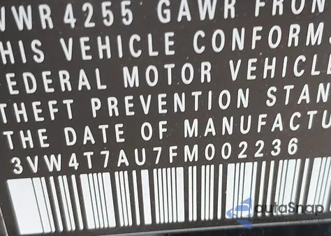 2015 Volkswagen Golf Gti 2.0T Autobahn 4-Door from USA, damaged, VIN 3VW4T7AU7FM002236